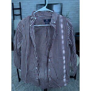 Vineyard Vines Red Ginham Plaid Long Sleeve Whale Button Shirt Boys Size Medium